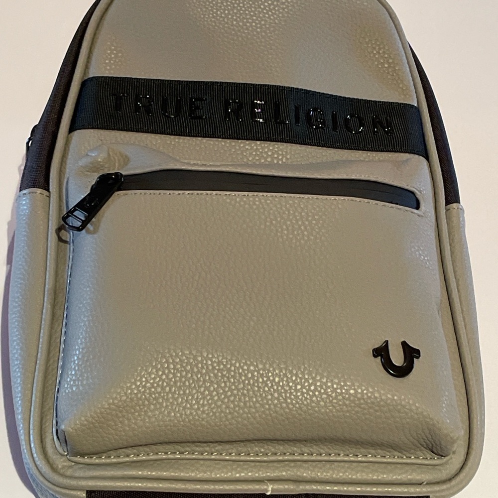 🟢True Religion Gray and Black Backpack
